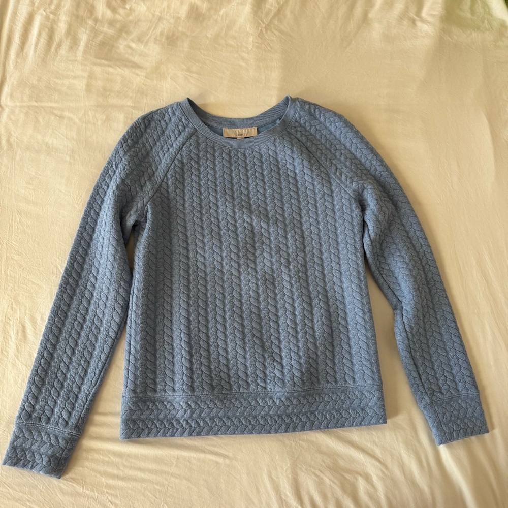 LOFT Light Blue Cable Knit Sweater